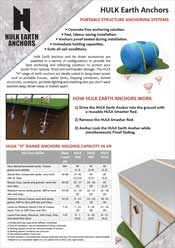 Hulk Earth Anchor Portable Structure Anchoring Brochure